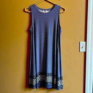 Loft sleeveless print dress. rayon and spandex